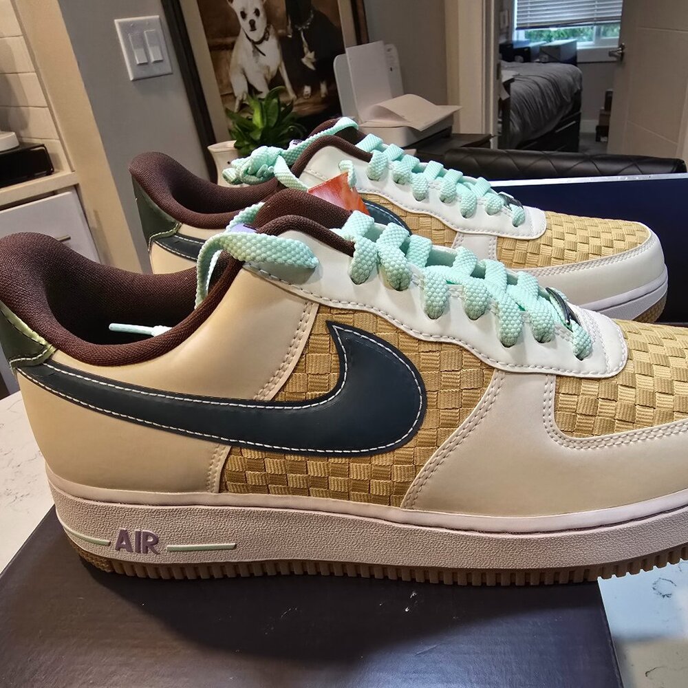 NEW Nike Air Force 1 Low Retro Woven Easter Basket NBY IB5722-100 Mens Size 10